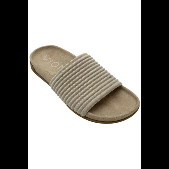 Vionic Women's Evie Knit Slip-On Slide Sandal Cream - Medium - Picture 1 of 3